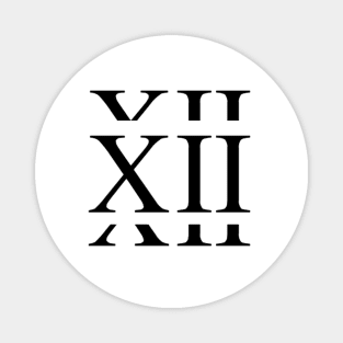 Twelve 12 Roman  Numerals Magnet